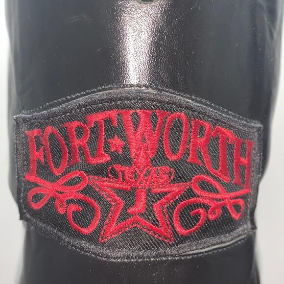 Justin Boots Men 10.5 D Black Fort Worth Texas Embroidery Leather Western Cowboy main image 11